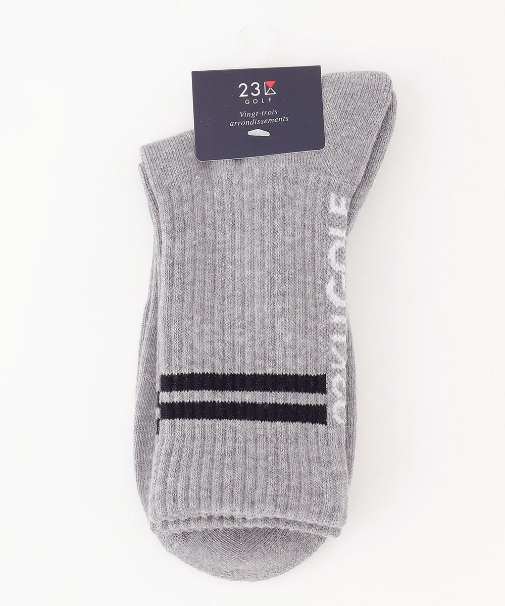 【23区 ゴルフ/23区GOLF / MEN】の【MEN】ロゴライン 18センチ丈ソックス インテリア・キッズ・メンズ・レディースファッション・服の通販 founy(ファニー) 　ファッション　Fashion　メンズファッション　Fashion for Men　シューズ・靴　Shoes　スポーティ　Sporty, Casual Athletic　ソックス　Socks, Hosiery　ベーシック　Basic, Essential　ライトグレー系|ID: prp329100004660506 ipo3291000000033726761