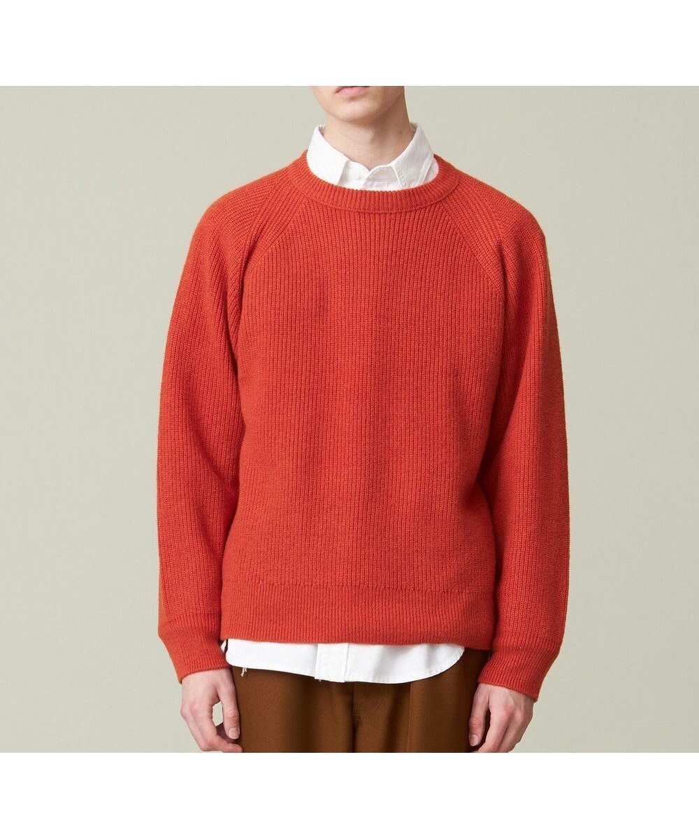 【ジェイプレスヨークストリート/J.PRESS YORK STREET】の【UNISEX】ウールカシミヤ クルーネックニット インテリア・キッズ・メンズ・レディースファッション・服の通販 founy(ファニー) 　ファッション　Fashion　レディースファッション　Fashion for Women　トップス・カットソー　Cut & Sew Tops　ニット　Knit Tops & Sweaters　畦　Ribbed Knit　シンプル　Simple, Minimal　セーター　Sweater, Knitwear　ボトム　Bottoms, Lower Wear　ユニセックス　Unisex, Genderless　A/W・秋冬　Autumn/Winter　オレンジ系|ID: prp329100004660537 ipo3291000000033726982