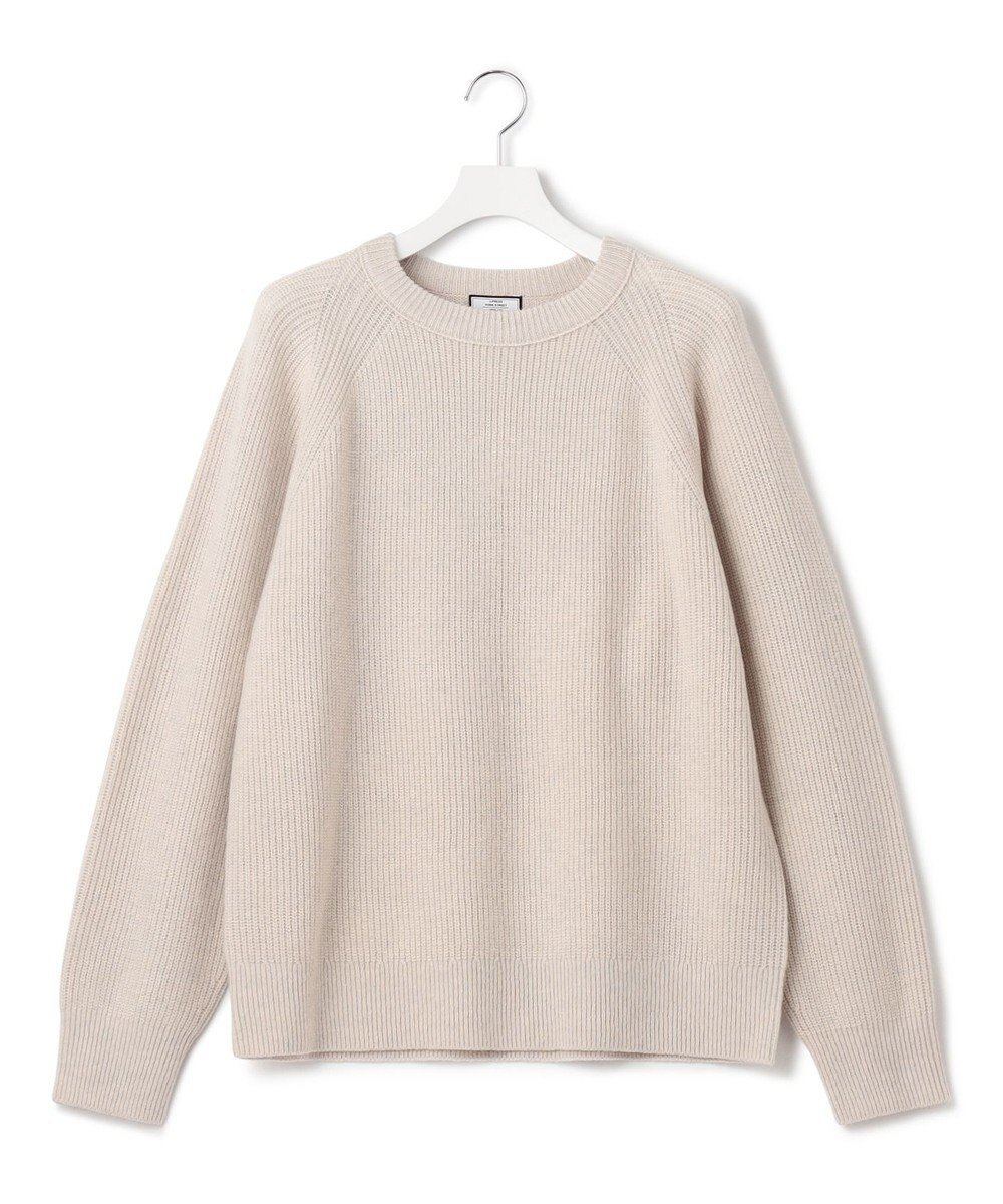 【ジェイプレスヨークストリート/J.PRESS YORK STREET】の【UNISEX】ウールカシミヤ クルーネックニット インテリア・キッズ・メンズ・レディースファッション・服の通販 founy(ファニー) 　ファッション　Fashion　レディースファッション　Fashion for Women　トップス・カットソー　Cut & Sew Tops　ニット　Knit Tops & Sweaters　畦　Ribbed Knit　シンプル　Simple, Minimal　セーター　Sweater, Knitwear　ボトム　Bottoms, Lower Wear　ユニセックス　Unisex, Genderless　A/W・秋冬　Autumn/Winter　ベージュ系|ID: prp329100004660537 ipo3291000000033726983