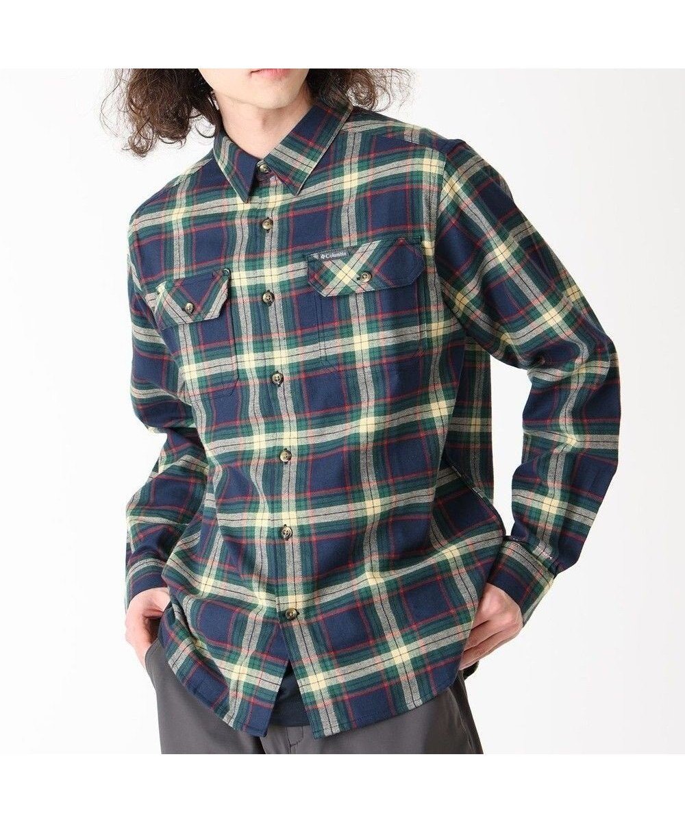 【コロンビア/Columbia / MEN】のColumbia/ フレアガンストレッチフランネルシャツ /コロンビア 人気、トレンドファッション・服の通販 founy(ファニー) 　ファッション　Fashion　メンズファッション　Fashion for Men　トップス・カットソー　Cut & Sew Tops　メンズシャツ　Shirts　新作・新入荷　New Arrivals / New In　おすすめ　Recommended / Our Picks　アウトドア　Outdoor Clothing　クラシカル　Classical, Vintage-Inspired　クラシック　Classic, Timeless Style　ストレッチ　Stretch, Stretchy Fabric　チェック　Check, Plaid, Tartan　フラップ　Flap, Flap Pocket　ブロック　Block, Solid Block Pattern　ベーシック　Basic, Essential　ポケット　Pocket, Pocket Detail　ロング　Long, Long-Length　夏　Summer　S/S・春夏　SS, Spring/Summer, Warm Season　A/W・秋冬　Autumn/Winter　 other-1|ID: prp329100004660541 ipo3291000000033726997