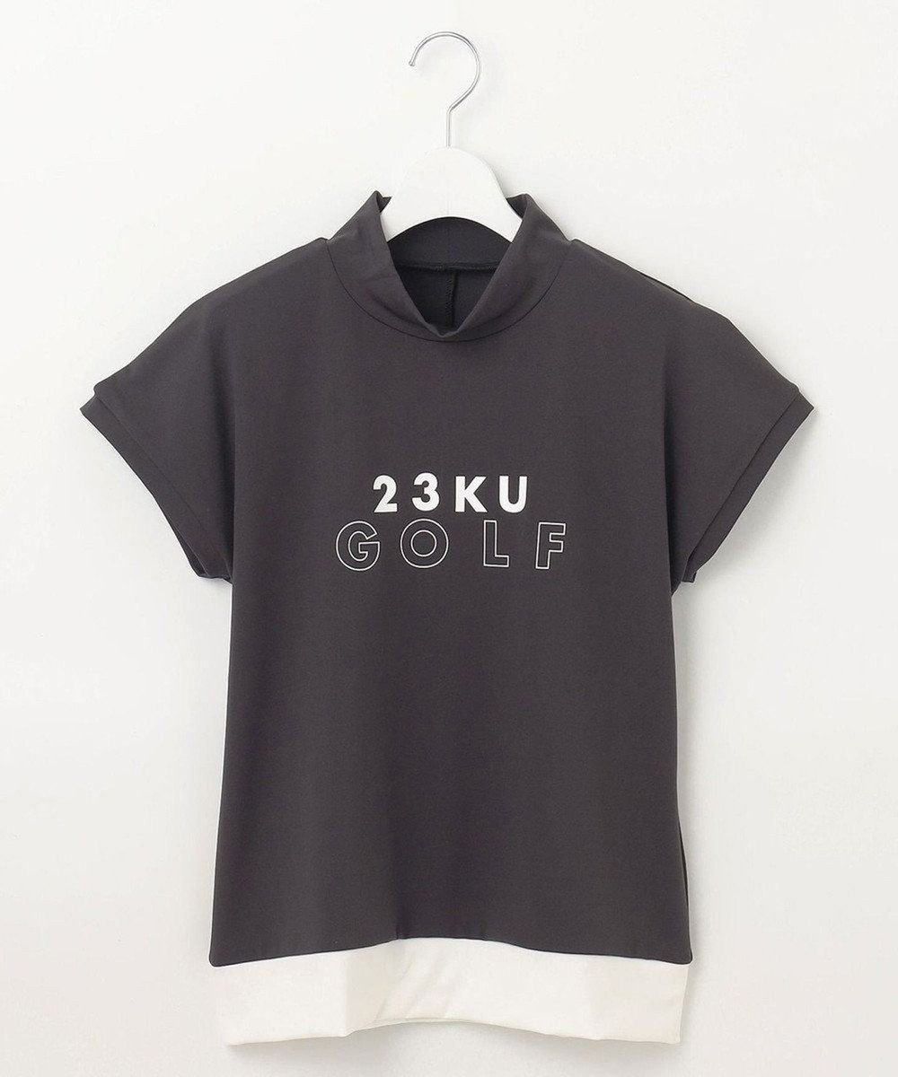 【23区 ゴルフ/NIJYUSANKU GOLF】の【WOMEN】ベアスムース モックネック インテリア・キッズ・メンズ・レディースファッション・服の通販 founy(ファニー) 　ファッション　Fashion　レディースファッション　Fashion for Women　トップス・カットソー　Cut & Sew Tops　シャツ・ブラウス・オフィスカジュアル　Elegant Blouses & Button-Ups　ロングTシャツ・Tシャツ　Longline T-Shirts & Tees　カットソー・ベーシックTシャツ　Cut-and-Sewn Tops / Stretch Tees & Basics　カットソー　Cut and Sewn Top　スリーブ　Sleeve, Long Sleeve / Short Sleeve　フレンチ　French, French Style　モックネック　Mock Neck, Short Turtleneck　人気　Popular, Best Seller　夏　Summer　春　Spring　S/S・春夏　SS, Spring/Summer, Warm Season　ブラック系|ID: prp329100004660653 ipo3291000000033727551