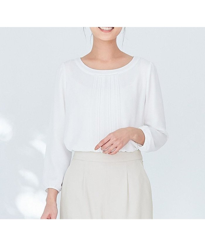 【エニィ スィス/any SiS】の【洗える】フロントプリーツシフォンブラウス インテリア・キッズ・メンズ・レディースファッション・服の通販 founy(ファニー) https://founy.com/ ファッション Fashion レディースファッション Fashion for Women トップス・カットソー Cut & Sew Tops シャツ・ブラウス・オフィスカジュアル Elegant Blouses & Button-Ups ロングTシャツ・Tシャツ Longline T-Shirts & Tees カットソー・ベーシックTシャツ Cut-and-Sewn Tops / Stretch Tees & Basics カットソー Cut and Sewn Top シフォン Chiffon, Lightweight Fabric ジョーゼット Georgette, Semi-Sheer Fabric ストレッチ Stretch, Stretchy Fabric セレモニー Ceremony ドレープ Drape, Draping Fabric フロント Front, Front Design プリーツ Pleats, Pleated ビジネス 仕事 通勤 Business / Work / Commuting 卒業式 Graduation Ceremony 洗える Machine Washable A/W・秋冬 Autumn/Winter |ID: prp329100004660701 ipo3291000000033727725