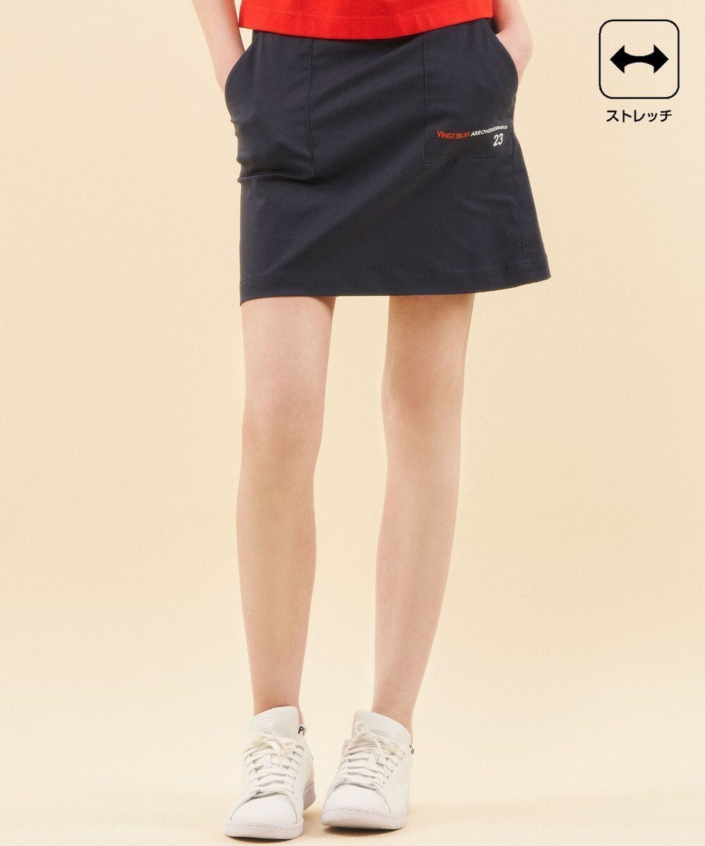 【23区 ゴルフ/NIJYUSANKU GOLF】の【WOMEN】【ストレッチ】アポロックスカート インテリア・キッズ・メンズ・レディースファッション・服の通販 founy(ファニー) 　ファッション　Fashion　レディースファッション　Fashion for Women　スカート　Skirts　オレンジ　Orange　春　Spring　ストレッチ　Stretch, Stretchy Fabric　台形　A-Line, Trapezoid Shape　バランス　Balance, Style Balance　パッチ　Patch, Appliqué　ベーシック　Basic, Essential　ポケット　Pocket, Pocket Detail　S/S・春夏　SS, Spring/Summer, Warm Season　夏　Summer　ネイビー系|ID: prp329100004660703 ipo3291000000033727736