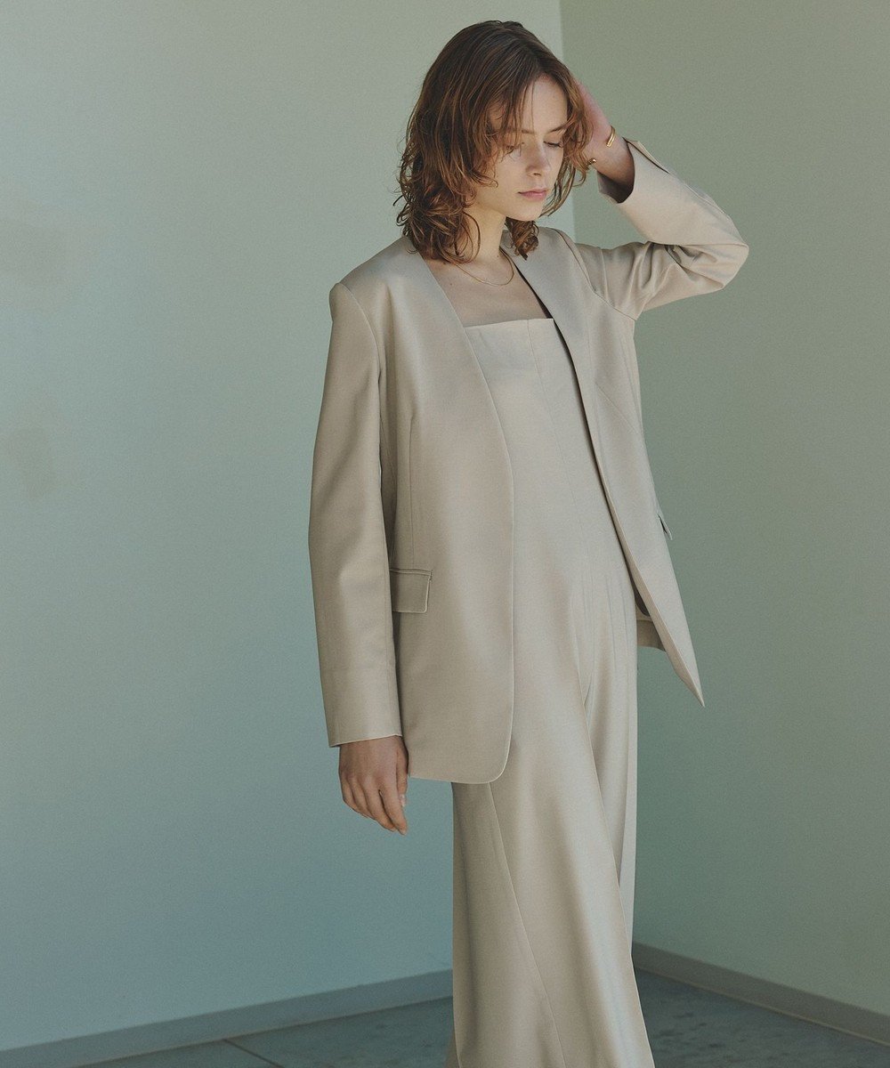 【アンフィーロ 自由区/UNFILO】のTENNEN TOUCH ノーカラージャケット インテリア・キッズ・メンズ・レディースファッション・服の通販 founy(ファニー) 　ファッション　Fashion　レディースファッション　Fashion for Women　アウター　Coat / Outerwear Collection　レディースジャケット・軽アウター　Jackets　ノーカラージャケット / シンプル上品コーデ　Collarless Jackets　ウォッシャブル　Machine Washable　春　Spring　ジャケット　Jacket, Outerwear　ストレッチ　Stretch, Stretchy Fabric　セットアップ　Set-Up, Coordinated Outfit　チェック　Check, Plaid, Tartan　フロント　Front, Front Design　ワイド　Wide, Wide Fit　S/S・春夏　SS, Spring/Summer, Warm Season　おすすめ　Recommended / Our Picks　夏　Summer　ベージュ|ID: prp329100004660727 ipo3291000000035671468