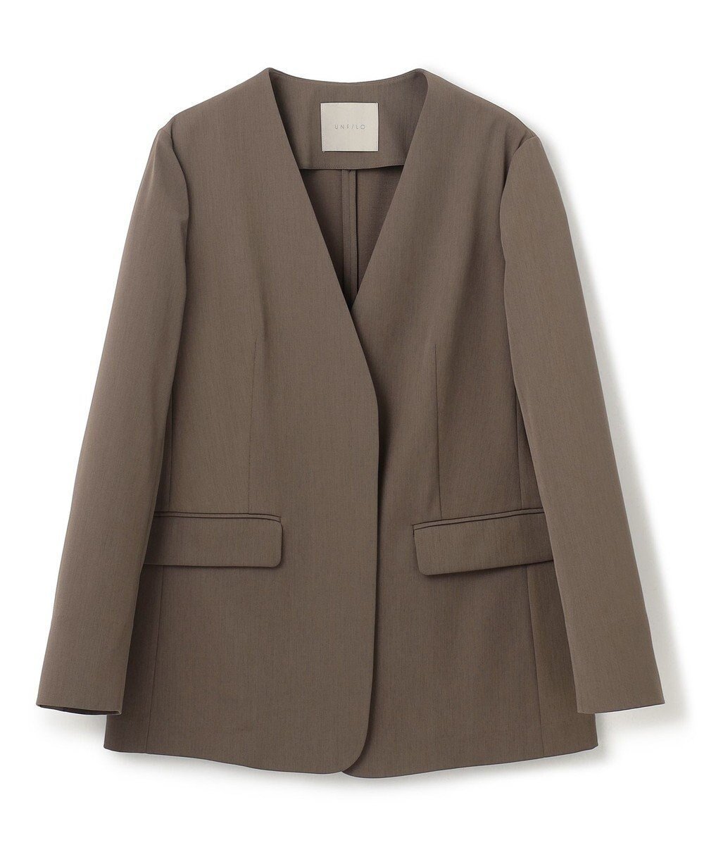 【アンフィーロ 自由区/UNFILO】のTENNEN TOUCH ノーカラージャケット インテリア・キッズ・メンズ・レディースファッション・服の通販 founy(ファニー) 　ファッション　Fashion　レディースファッション　Fashion for Women　アウター　Coat / Outerwear Collection　レディースジャケット・軽アウター　Jackets　ノーカラージャケット / シンプル上品コーデ　Collarless Jackets　ウォッシャブル　Machine Washable　春　Spring　ジャケット　Jacket, Outerwear　ストレッチ　Stretch, Stretchy Fabric　セットアップ　Set-Up, Coordinated Outfit　チェック　Check, Plaid, Tartan　フロント　Front, Front Design　ワイド　Wide, Wide Fit　S/S・春夏　SS, Spring/Summer, Warm Season　おすすめ　Recommended / Our Picks　夏　Summer　ブラウン|ID: prp329100004660727 ipo3291000000035671479
