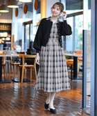 【ティアクラッセ/Tiaclasse】の【洗える】小顔効果も期待できるスキッパーシャツワンピース グレージュチェック|ID: prp329100004660732 ipo3291000000034495820