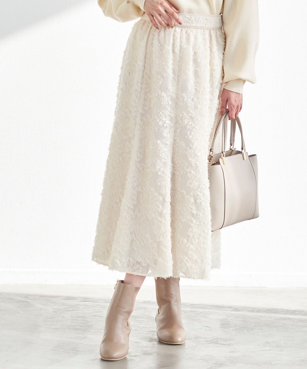 【エニィ スィス/any SiS】の【洗える】フェザーフラワージャカード スカート インテリア・キッズ・メンズ・レディースファッション・服の通販 founy(ファニー) ファッション Fashion レディースファッション Fashion for Women スカート Skirts ギャザー Gathered, Ruffled シフォン Chiffon, Lightweight Fabric ジャカード/ジャガード Jacquard, Woven Pattern トリミング Trimming, Decorative Edge フィット Fit, Slim Fit エレガント 上品 Elegant 洗える Machine Washable A/W・秋冬 Autumn/Winter アイボリー|ID: prp329100004660743 ipo3291000000034338329