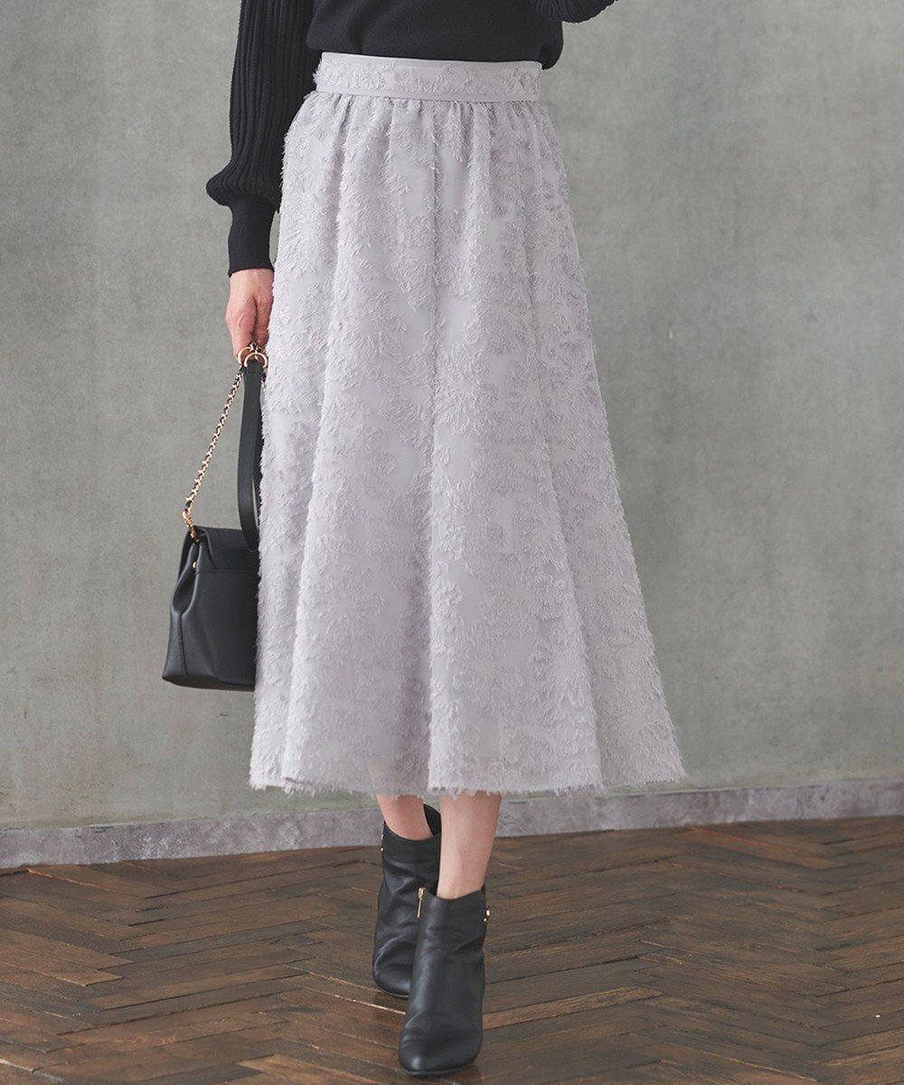 【エニィ スィス/any SiS】の【洗える】フェザーフラワージャカード スカート インテリア・キッズ・メンズ・レディースファッション・服の通販 founy(ファニー) ファッション Fashion レディースファッション Fashion for Women スカート Skirts ギャザー Gathered, Ruffled シフォン Chiffon, Lightweight Fabric ジャカード/ジャガード Jacquard, Woven Pattern トリミング Trimming, Decorative Edge フィット Fit, Slim Fit エレガント 上品 Elegant 洗える Machine Washable A/W・秋冬 Autumn/Winter ライトグレー|ID: prp329100004660743 ipo3291000000034338330