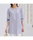 【ティアクラッセ/Tiaclasse】の【洗える】アシメタックネックチュニックブラウス サックスグレー|ID: prp329100004660750 ipo3291000000033727944