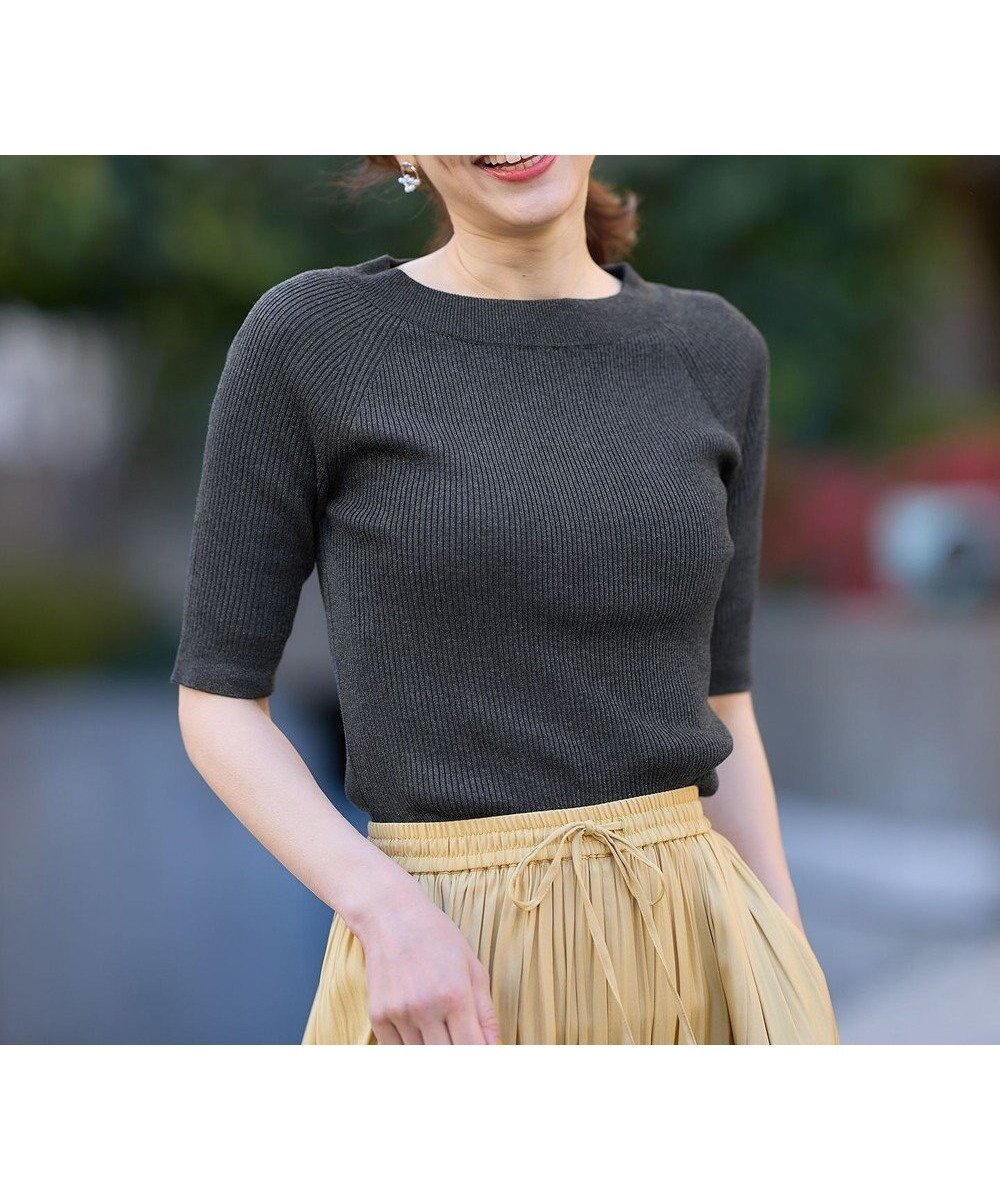 【エニー/ANY】の【洗濯機可】ラメリブニット インテリア・キッズ・メンズ・レディースファッション・服の通販 founy(ファニー) 　ファッション　Fashion　レディースファッション　Fashion for Women　トップス・カットソー　Cut & Sew Tops　ニット　Knit Tops & Sweaters　インナー　Innerwear　セーター　Sweater, Knitwear　フィット　Fit, Slim Fit　夏　Summer　春　Spring　S/S・春夏　SS, Spring/Summer, Warm Season　チャコール|ID: prp329100004660765 ipo3291000000034282743