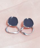 【ティアクラッセ/Tiaclasse】のカラーメタルリングピアス シルバー×ネイビー|ID: prp329100004660774 ipo3291000000034302431