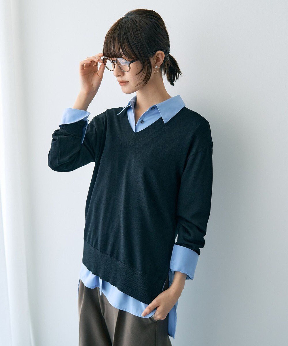 【イェッカ ヴェッカ/YECCA VECCA】のVネックスリットニット インテリア・キッズ・メンズ・レディースファッション・服の通販 founy(ファニー) 　ファッション　Fashion　レディースファッション　Fashion for Women　トップス・カットソー　Cut & Sew Tops　ニット　Knit Tops & Sweaters　Vネックトップス　V-Neck Tops / V-Cut Neckline Shirts　新作・新入荷　New Arrivals / New In　おすすめ　Recommended / Our Picks　アシンメトリー　Asymmetrical Style　カットソー　Cut and Sewn Top　スリット　Slit, Slit Detail　セーター　Sweater, Knitwear　フォルム　Silhouette, Form　ポケット　Pocket, Pocket Detail　エレガント 上品　Elegant　A/W・秋冬　Autumn/Winter　Black|ID: prp329100004660784 ipo3291000000033728105