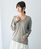 【イェッカ ヴェッカ/YECCA VECCA】のVネックスリットニット Gray Beige|ID: prp329100004660784 ipo3291000000033728106