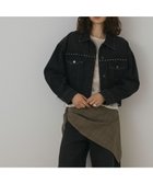 【グレース コンチネンタル/GRACE CONTINENTAL】のフリンジスタッズデニムジャケット ブラック|ID: prp329100004660804 ipo3291000000033728153