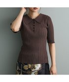 【クラフトスタンダードブティック/CRAFT STANDARD BOUTIQUE】の半袖2wayリブポロニット Brown|ID: prp329100004660850 ipo3291000000033728326