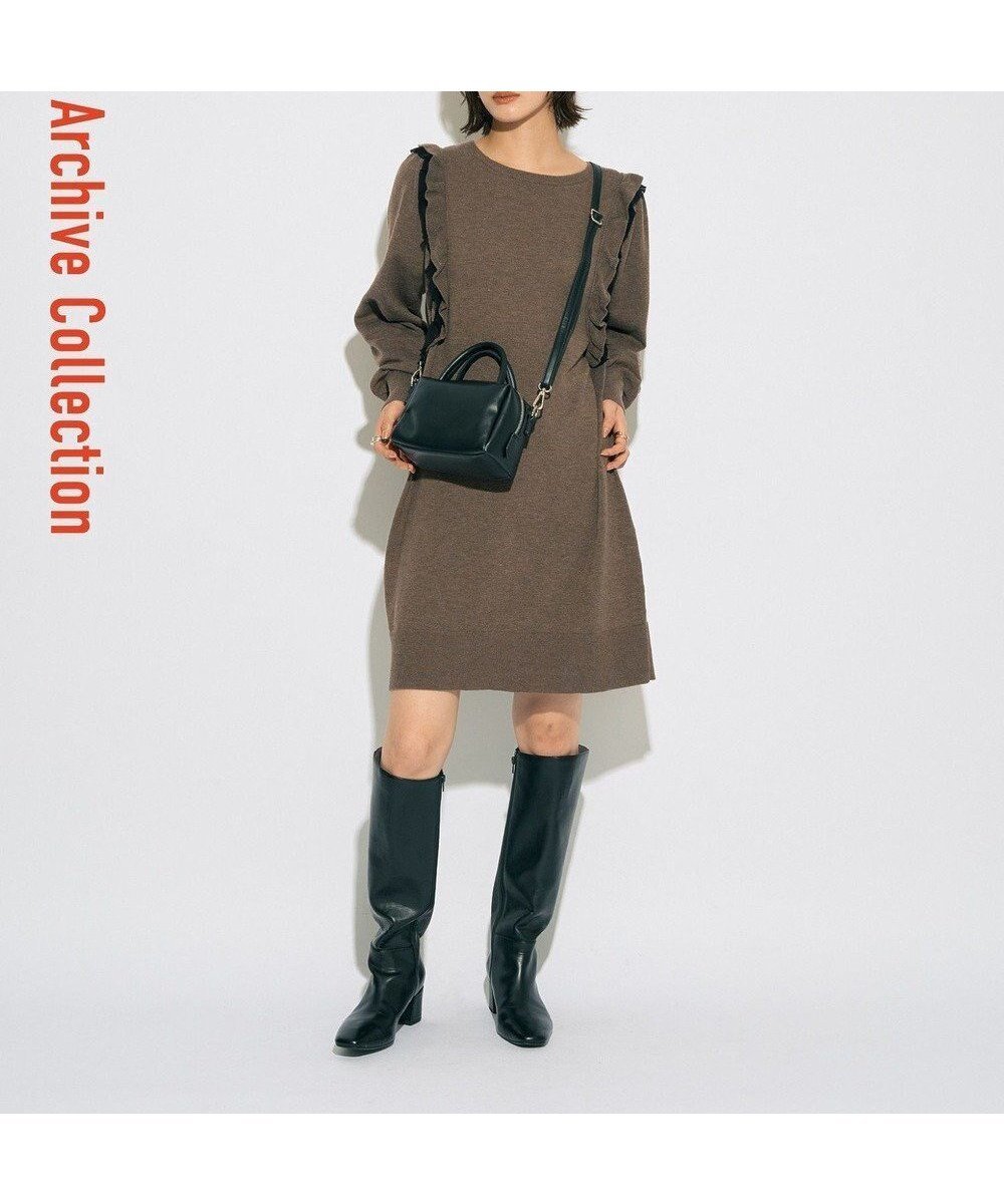 【イェッカ ヴェッカ/YECCA VECCA】の【archive】ラッフルニットワンピース インテリア・キッズ・メンズ・レディースファッション・服の通販 founy(ファニー) ファッション Fashion レディースファッション Fashion for Women ワンピース Dresses ニットワンピース Knit Dresses コレクション Collection, Seasonal Line チュール Tulip, Tulip Motif ポケット Pocket, Pocket Detail ラッフル Ruffle, Frill 人気 Popular, Best Seller A/W・秋冬 Autumn/Winter Dark Beige|ID: prp329100004660959 ipo3291000000033728695