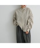 【クラフトスタンダードブティック/CRAFT STANDARD BOUTIQUE】の袖シャーリングバンドカラーシャツ Stripe Beige|ID: prp329100004660973 ipo3291000000033728753
