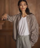 【クラフトスタンダードブティック/CRAFT STANDARD BOUTIQUE】の袖シャーリングバンドカラーシャツ Stripe Brown|ID: prp329100004660973 ipo3291000000033728755