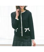 【フェルゥ/Feroux】の【先行予約・洗える】バイカラーリボンニット カーディガン ブラック系|ID: prp329100004660997 ipo3291000000033728913