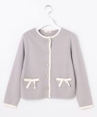 【フェルゥ/Feroux】の【先行予約・洗える】バイカラーリボンニット カーディガン スカイブルー系|ID: prp329100004660997 ipo3291000000033728914