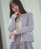 【フェルゥ/Feroux】のバイカラーリボンニット カーディガン スカイブルー系|ID: prp329100004660997 ipo3291000000033929450