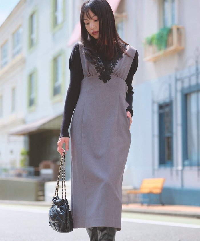 【フェルゥ/Feroux】の美シルエットレース ジャンパースカート インテリア・キッズ・メンズ・レディースファッション・服の通販 founy(ファニー) https://founy.com/ ファッション Fashion レディースファッション Fashion for Women スカート Skirts おすすめ Recommended / Our Picks インナー Innerwear クラシック Classic, Timeless Style シャーリング Shirring, Ruched レース Lace, Lace Fabric 今季 This Season, Current Season 秋 Autumn A/W・秋冬 Autumn/Winter |ID: prp329100004661026 ipo3291000000033929459