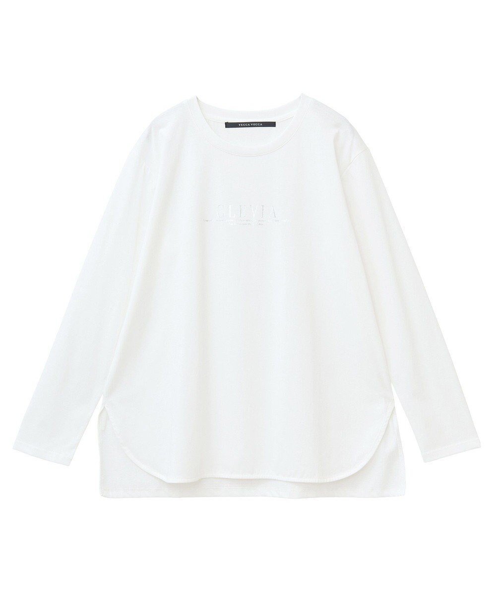 【イェッカ ヴェッカ/YECCA VECCA】のラウンドヘム長袖ロゴTee インテリア・キッズ・メンズ・レディースファッション・服の通販 founy(ファニー) 　ファッション　Fashion　レディースファッション　Fashion for Women　トップス・カットソー　Cut & Sew Tops　シャツ・ブラウス・オフィスカジュアル　Elegant Blouses & Button-Ups　ロングTシャツ・Tシャツ　Longline T-Shirts & Tees　カットソー・ベーシックTシャツ　Cut-and-Sewn Tops / Stretch Tees & Basics　カットソー　Cut and Sewn Top　グラフィック　Graphic, Graphic Design　スタイリッシュ　Stylish, Fashionable　ヘムライン　Hemline, Bottom Cut　ボトム　Bottoms, Lower Wear　ポケット　Pocket, Pocket Detail　エレガント 上品　Elegant　夏　Summer　S/S・春夏　SS, Spring/Summer, Warm Season　A/W・秋冬　Autumn/Winter　長袖　Long Sleeve, Full Sleeve　Silver|ID: prp329100004661028 ipo3291000000033729162