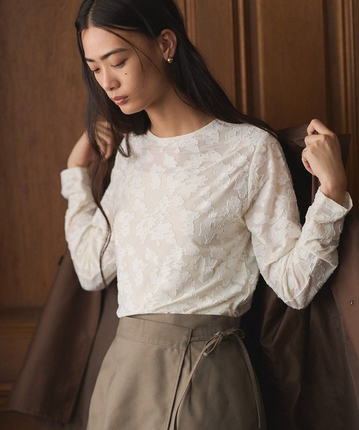 【クラフトスタンダードブティック/CRAFT STANDARD BOUTIQUE】のシアージャカードロンTEE インテリア・キッズ・メンズ・レディースファッション・服の通販 founy(ファニー) https://founy.com/ ファッション Fashion レディースファッション Fashion for Women トップス・カットソー Cut & Sew Tops シャツ・ブラウス・オフィスカジュアル Elegant Blouses & Button-Ups ロングTシャツ・Tシャツ Longline T-Shirts & Tees カットソー・ベーシックTシャツ Cut-and-Sewn Tops / Stretch Tees & Basics インナー Innerwear 秋 Autumn カットソー Cut and Sewn Top シンプル Simple, Minimal ジャカード／ジャガード Jacquard, Woven Pattern ジャケット Jacket, Outerwear スラックス Slacks, Dress Pants デニム Denim, Jeans Material ベーシック Basic, Essential ポケット Pocket, Pocket Detail ロング Long, Long-Length A/W・秋冬 Autumn/Winter おすすめ Recommended / Our Picks |ID: prp329100004661055 ipo3291000000033729360