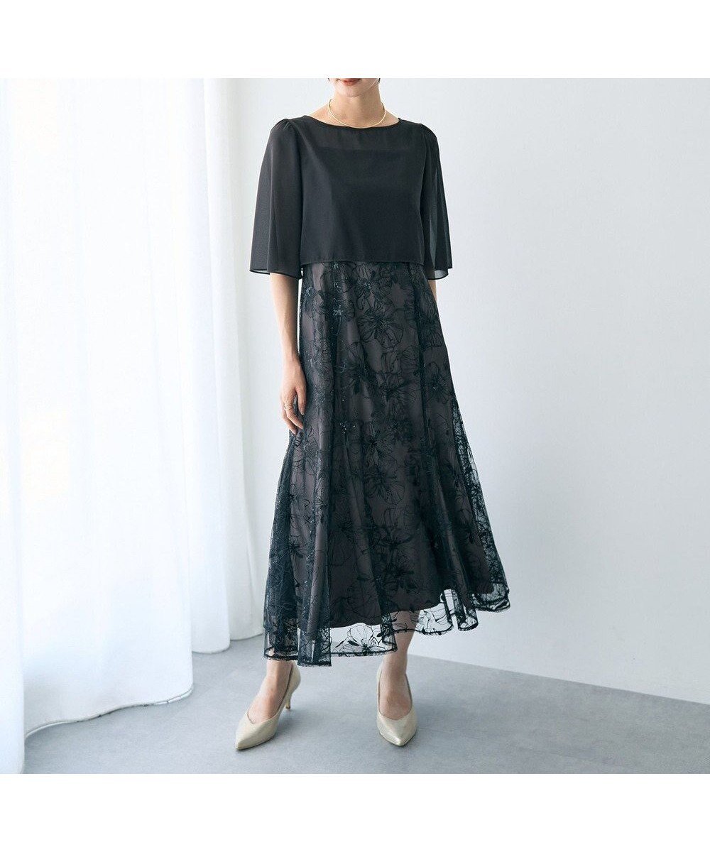 【イェッカ ヴェッカ/YECCA VECCA】の【2点SET】フラワー柄スパンコール刺繍ドレス 人気、トレンドファッション・服の通販 founy(ファニー) 　ファッション　Fashion　レディースファッション　Fashion for Women　ワンピース　Dresses　フォーマル・パーティードレス・結婚式用ドレス　Elegant & Casual Dresses　新作・新入荷　New Arrivals / New In　おすすめ　Recommended / Our Picks　キャミソール　Camisole, Spaghetti Strap Top　シフォン　Chiffon, Lightweight Fabric　スパンコール　Sequins, Sequin Embellishment　ドレス　Dress, One-Piece　バランス　Balance, Style Balance　フェミニン　Feminine, Girly　フラワー　Flower, Floral　フロント　Front, Front Design　ボレロ　Bolero, Short Cardigan　ポケット　Pocket, Pocket Detail　リボン　Ribbon, Bow　A/W・秋冬　Autumn/Winter　 other-1|ID: prp329100004661058 ipo3291000000033729381