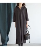 【23区/NIJYUSANKU】の【SLOW/一部店舗限定】ライトダンボール スキッパー ワンピース グレー系|ID:prp329100004661167