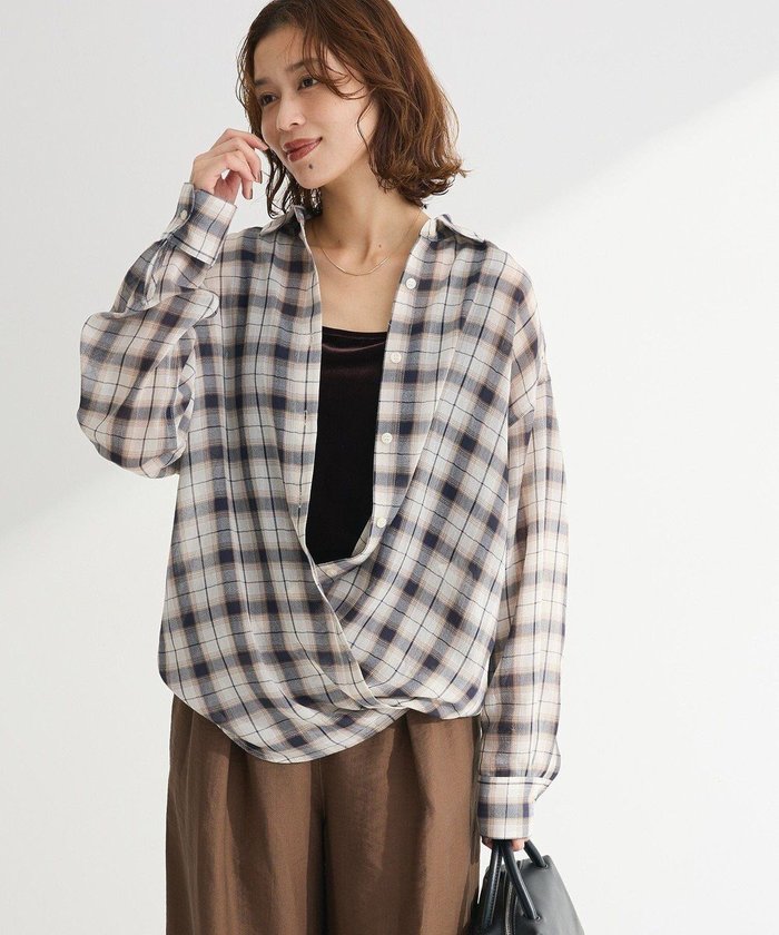 【グリーンパークス/Green Parks】のカシュクールシアーシャツ インテリア・キッズ・メンズ・レディースファッション・服の通販 founy(ファニー) https://founy.com/ ファッション Fashion レディースファッション Fashion for Women トップス・カットソー Cut & Sew Tops シャツ・ブラウス・オフィスカジュアル Elegant Blouses & Button-Ups カシュクール Wrap Design シアー Sheer, See-Through スタイリッシュ Stylish, Fashionable チェック Check, Plaid, Tartan ベーシック Basic, Essential ポケット Pocket, Pocket Detail 無地 Plain, Solid Color A/W・秋冬 Autumn/Winter |ID: prp329100004661189 ipo3291000000033730207