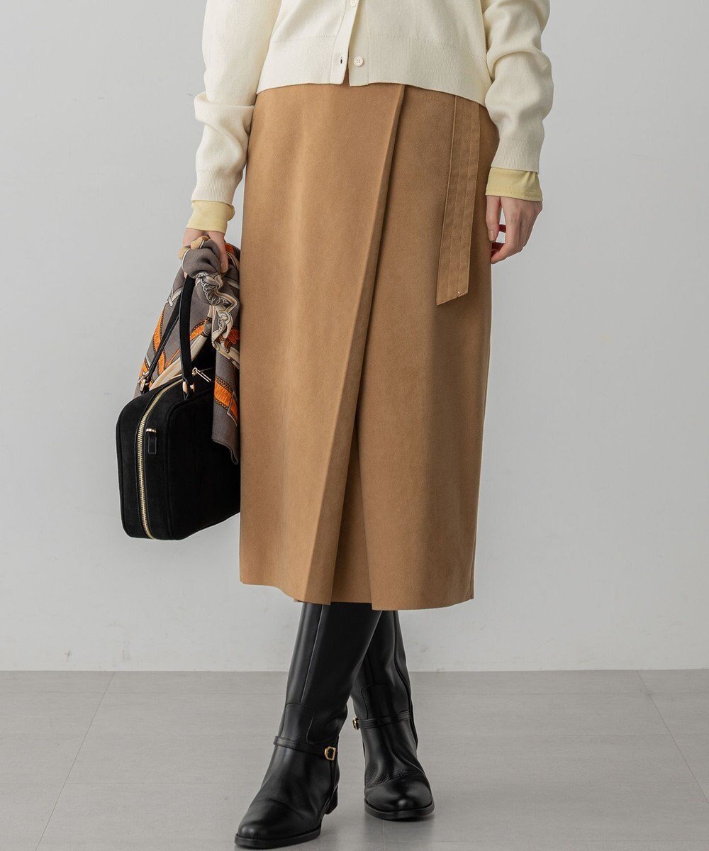 【23区/NIJYUSANKU】の【GOLD LABEL】スウェードタッチレザー ラップスカート インテリア・キッズ・メンズ・レディースファッション・服の通販 founy(ファニー) ファッション Fashion レディースファッション Fashion for Women スカート Skirts アシンメトリー Asymmetrical Style コレクション Collection, Seasonal Line シンプル Simple, Minimal スマート Smart, Elegant ラップ Wrap, Wrap Design ワーク Workwear, Utility Style A/W・秋冬 Autumn/Winter 冬 Winter / This Winter 2025年 2025 2025-2026秋冬・A/W Autumn/Winter 2025–26 AW25–26 キャメル系|ID: prp329100004661226 ipo3291000000033941022