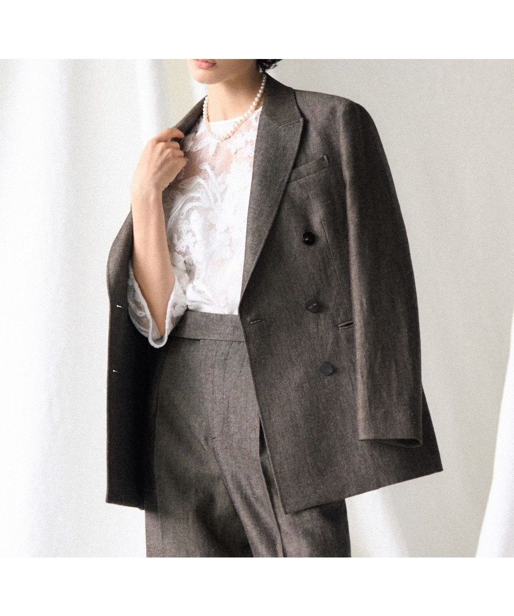 【23区/NIJYUSANKU】の【GOLD LABEL】ウールリネンツイル ジャケット インテリア・キッズ・メンズ・レディースファッション・服の通販 founy(ファニー) ファッション Fashion レディースファッション Fashion for Women アウター Coat / Outerwear Collection レディースジャケット・軽アウター Jackets テーラードジャケット / 通勤・きれいめスタイル Tailored Jackets & Blazers ヴィンテージ Vintage Style コレクション Collection, Seasonal Line シンプル Simple, Minimal ジャケット Jacket, Outerwear スマート Smart, Elegant セットアップ Set-Up, Coordinated Outfit ダブル Double, Double-Breasted ツイル Twist, Twisted Detail フラット Flat, Flat Shoes リネン Linen, Linen Fabric A/W・秋冬 Autumn/Winter 冬 Winter / This Winter おすすめ Recommended / Our Picks 2025年 2025 2025-2026秋冬・A/W Autumn/Winter 2025–26 AW25–26 ダークブラウン系|ID: prp329100004661227 ipo3291000000035813436