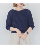 【アメリカンホリック/AMERICAN HOLIC】のモヘヤ風シアー半袖ニットトップス Navy|ID: prp329100004661258 ipo3291000000033730491