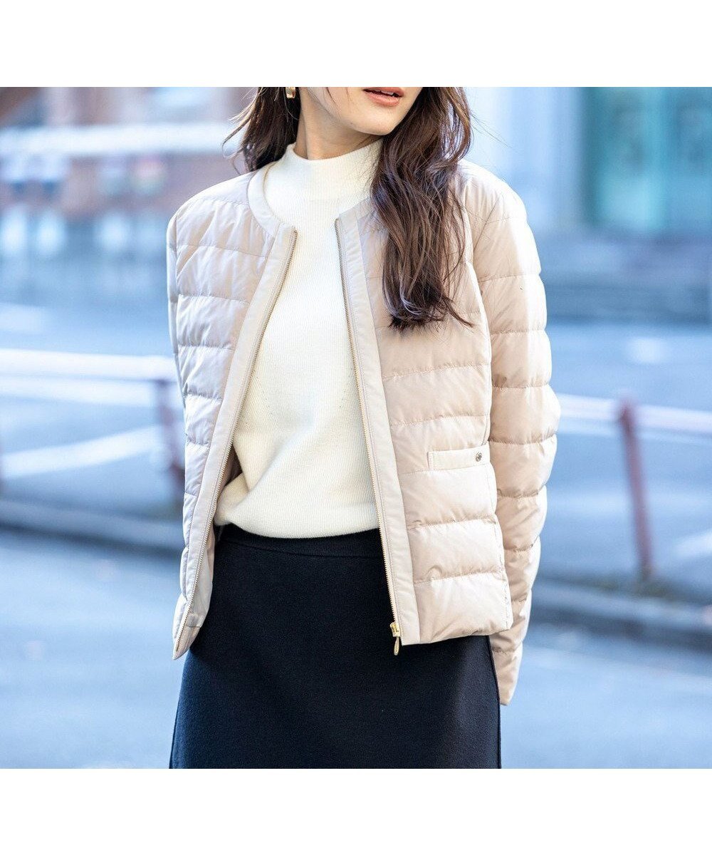【エニィ スィス/any SiS】の【撥水・洗える】2WAYノーカラーダウン ジャケット 人気、トレンドファッション・服の通販 founy(ファニー) 　ファッション　Fashion　レディースファッション　Fashion for Women　アウター　Coat / Outerwear Collection　コート・ロングコート・ピーコート　Long Coats, Peacoats & More　レディースジャケット・軽アウター　Jackets　インナー　Innerwear　洗える　Machine Washable　軽量　Lightweight, Ultra Light　ジャケット　Jacket, Outerwear　タフタ　Taffeta, Structured Fabric　ダウン　Down, Puffer　チェスターコート　Chester Coat, Long Coat　パイピング　Piping, Trim Design　フェザー　Feather, Feather Detail　ポケット　Pocket, Pocket Detail　A/W・秋冬　Autumn/Winter　新作・新入荷　New Arrivals / New In　おすすめ　Recommended / Our Picks　エレガント 上品　Elegant　 other-1|ID: prp329100004661267 ipo3291000000033730519
