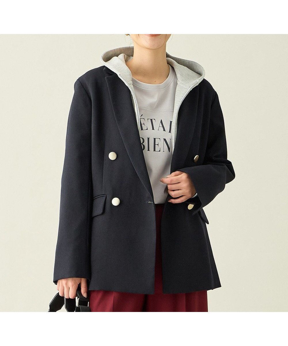 【エニィファム/any FAM】のウーリッシュWブレストジャケット インテリア・キッズ・メンズ・レディースファッション・服の通販 founy(ファニー) 　ファッション　Fashion　レディースファッション　Fashion for Women　アウター　Coat / Outerwear Collection　レディースジャケット・軽アウター　Jackets　テーラードジャケット / 通勤・きれいめスタイル　Tailored Jackets & Blazers　新作・新入荷　New Arrivals / New In　おすすめ　Recommended / Our Picks　インナー　Innerwear　クラシック　Classic, Timeless Style　ジャケット　Jacket, Outerwear　デニム　Denim, Jeans Material　バランス　Balance, Style Balance　パーカー　Hoodie, Parka　秋　Autumn　A/W・秋冬　Autumn/Winter　ビジネス 仕事 通勤　Business / Work / Commuting　ネイビー|ID: prp329100004661287 ipo3291000000033730590