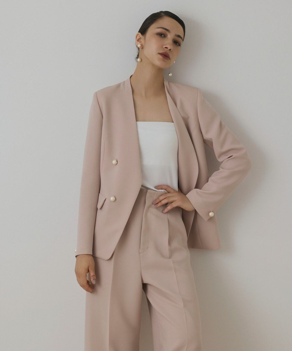 【グレース コンチネンタル/GRACE CONTINENTAL】のパールボタンノーカラージャケット 人気、トレンドファッション・服の通販 founy(ファニー) 　ファッション　Fashion　レディースファッション　Fashion for Women　アウター　Coat / Outerwear Collection　レディースジャケット・軽アウター　Jackets　ノーカラージャケット / シンプル上品コーデ　Collarless Jackets　新作・新入荷　New Arrivals / New In　ジャケット　Jacket, Outerwear　ダブル　Double, Double-Breasted　パール　Pearl, Pearl Accent　A/W・秋冬　Autumn/Winter　 other-1|ID: prp329100004661301 ipo3291000000033730652