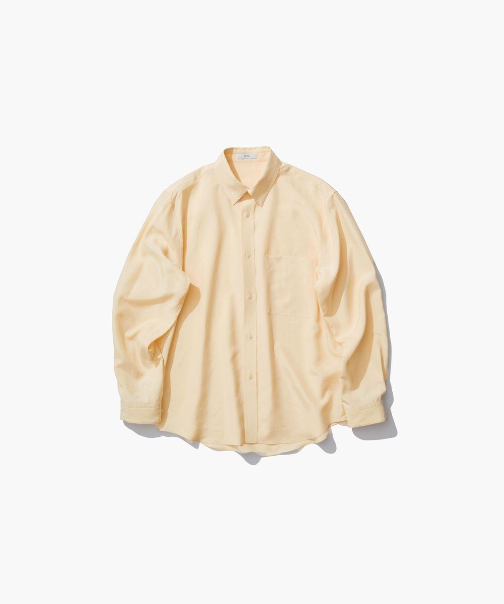 【エイトン/ATON】のSILK SUEDE ボタンダウンシャツ インテリア・キッズ・メンズ・レディースファッション・服の通販 founy(ファニー) 　ファッション　Fashion　レディースファッション　Fashion for Women　トップス・カットソー　Cut & Sew Tops　シャツ・ブラウス・オフィスカジュアル　Elegant Blouses & Button-Ups　シルク　Silk, 100% Silk　ストレート　Straight, Straight Cut　ベーシック　Basic, Essential　レギュラー　Regular, Standard Fit　A/W・秋冬　Autumn/Winter　YELLOW|ID: prp329100004661306 ipo3291000000033730670