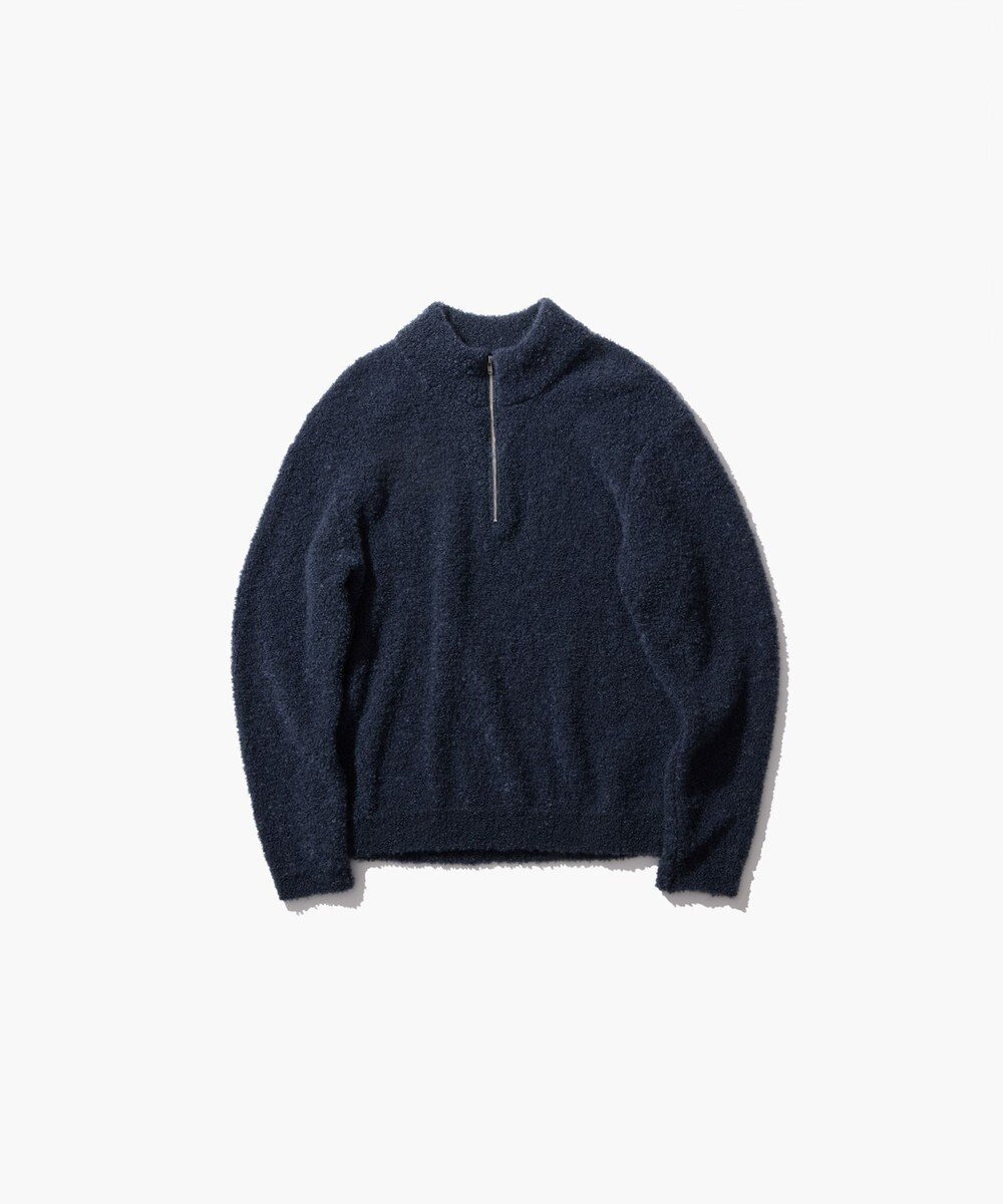 【エイトン/ATON】のKID MOHAIR LOOP ハーフジップセーター インテリア・キッズ・メンズ・レディースファッション・服の通販 founy(ファニー) 　ファッション　Fashion　レディースファッション　Fashion for Women　トップス・カットソー　Cut & Sew Tops　ニット　Knit Tops & Sweaters　新作・新入荷　New Arrivals / New In　スウェット / スエット　Sweatshirt, Sweatwear　ストレート　Straight, Straight Cut　セーター　Sweater, Knitwear　ベスト　Vest, Waistcoat　ループ　Loop, Loop Knit　A/W・秋冬　Autumn/Winter　NAVY|ID: prp329100004661313 ipo3291000000033730695