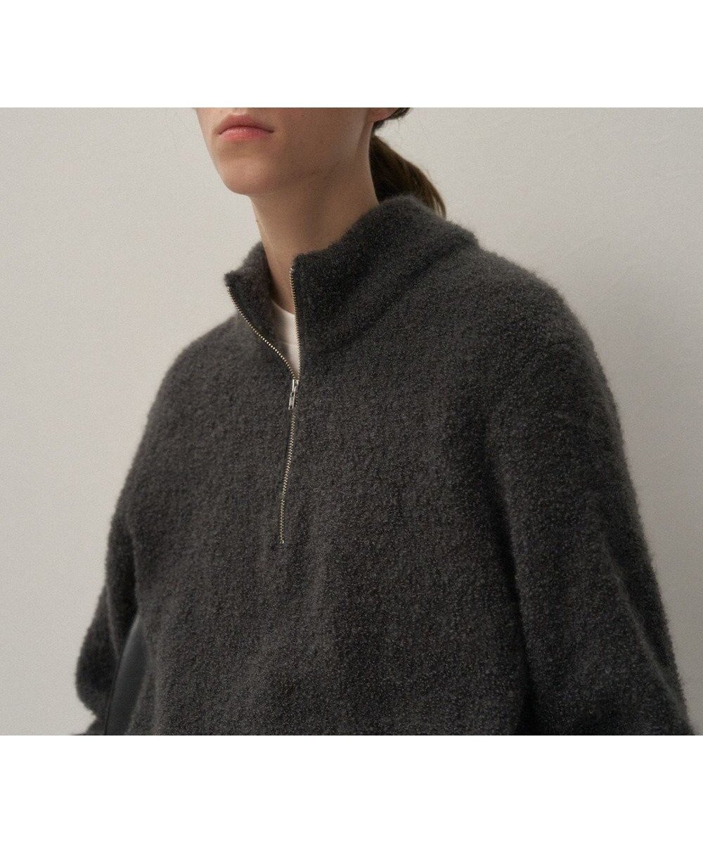 【エイトン/ATON】のKID MOHAIR LOOP ハーフジップセーター インテリア・キッズ・メンズ・レディースファッション・服の通販 founy(ファニー) 　ファッション　Fashion　レディースファッション　Fashion for Women　トップス・カットソー　Cut & Sew Tops　ニット　Knit Tops & Sweaters　新作・新入荷　New Arrivals / New In　スウェット / スエット　Sweatshirt, Sweatwear　ストレート　Straight, Straight Cut　セーター　Sweater, Knitwear　ベスト　Vest, Waistcoat　ループ　Loop, Loop Knit　A/W・秋冬　Autumn/Winter　GRAY|ID: prp329100004661313 ipo3291000000033730696