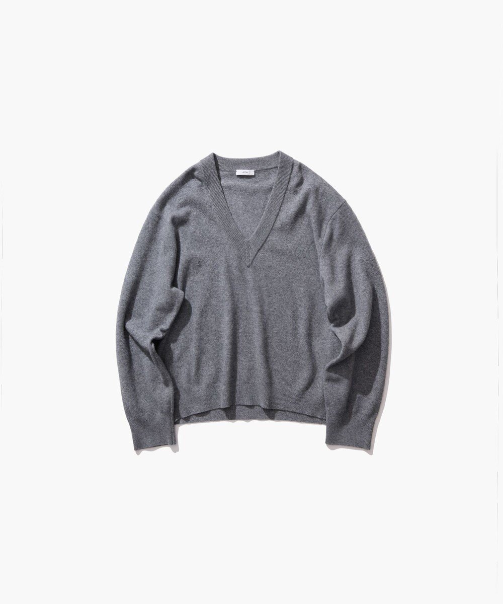 【エイトン/ATON】のMERINO COLLEGE KNIT Vネックセーター インテリア・キッズ・メンズ・レディースファッション・服の通販 founy(ファニー) 　ファッション　Fashion　レディースファッション　Fashion for Women　トップス・カットソー　Cut & Sew Tops　ニット　Knit Tops & Sweaters　Vネックトップス　V-Neck Tops / V-Cut Neckline Shirts　新作・新入荷　New Arrivals / New In　セーター　Sweater, Knitwear　パターン　Pattern, Design Print　プリント　Print, Printed Pattern　冬　Winter / This Winter　定番　Standard, Basic Item　A/W・秋冬　Autumn/Winter　GRAY|ID: prp329100004661337 ipo3291000000033730797