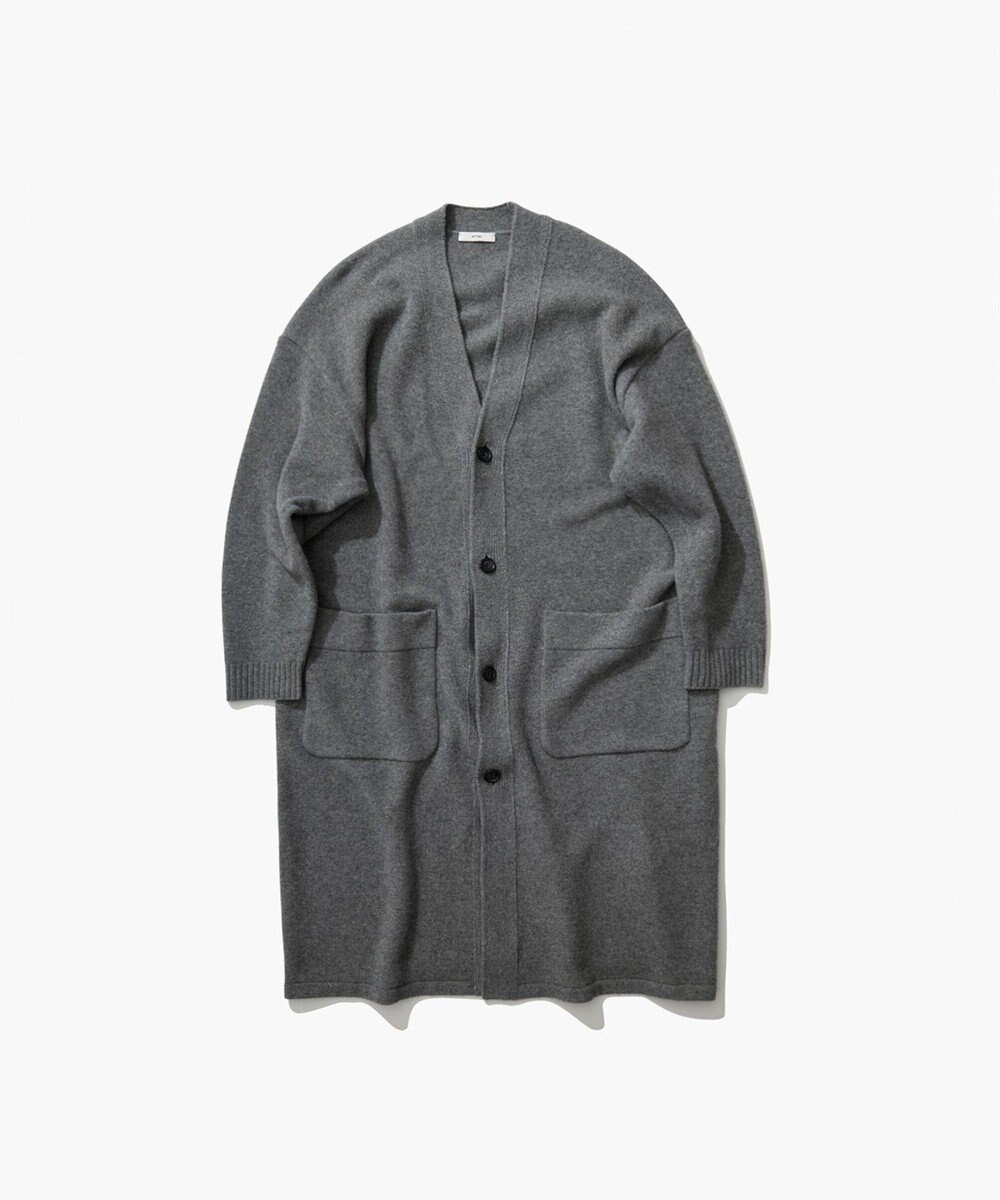 【エイトン/ATON】のMERINO COLLEGE KNIT オーバーサイズカーディガン インテリア・キッズ・メンズ・レディースファッション・服の通販 founy(ファニー) 　ファッション　Fashion　レディースファッション　Fashion for Women　トップス・カットソー　Cut & Sew Tops　ニット　Knit Tops & Sweaters　カーディガン・羽織り　Layered Style Cardigans　新作・新入荷　New Arrivals / New In　カーディガン　Cardigan, Knitwear　セーター　Sweater, Knitwear　パターン　Pattern, Design Print　プリント　Print, Printed Pattern　冬　Winter / This Winter　定番　Standard, Basic Item　A/W・秋冬　Autumn/Winter　GRAY|ID: prp329100004661341 ipo3291000000033730809