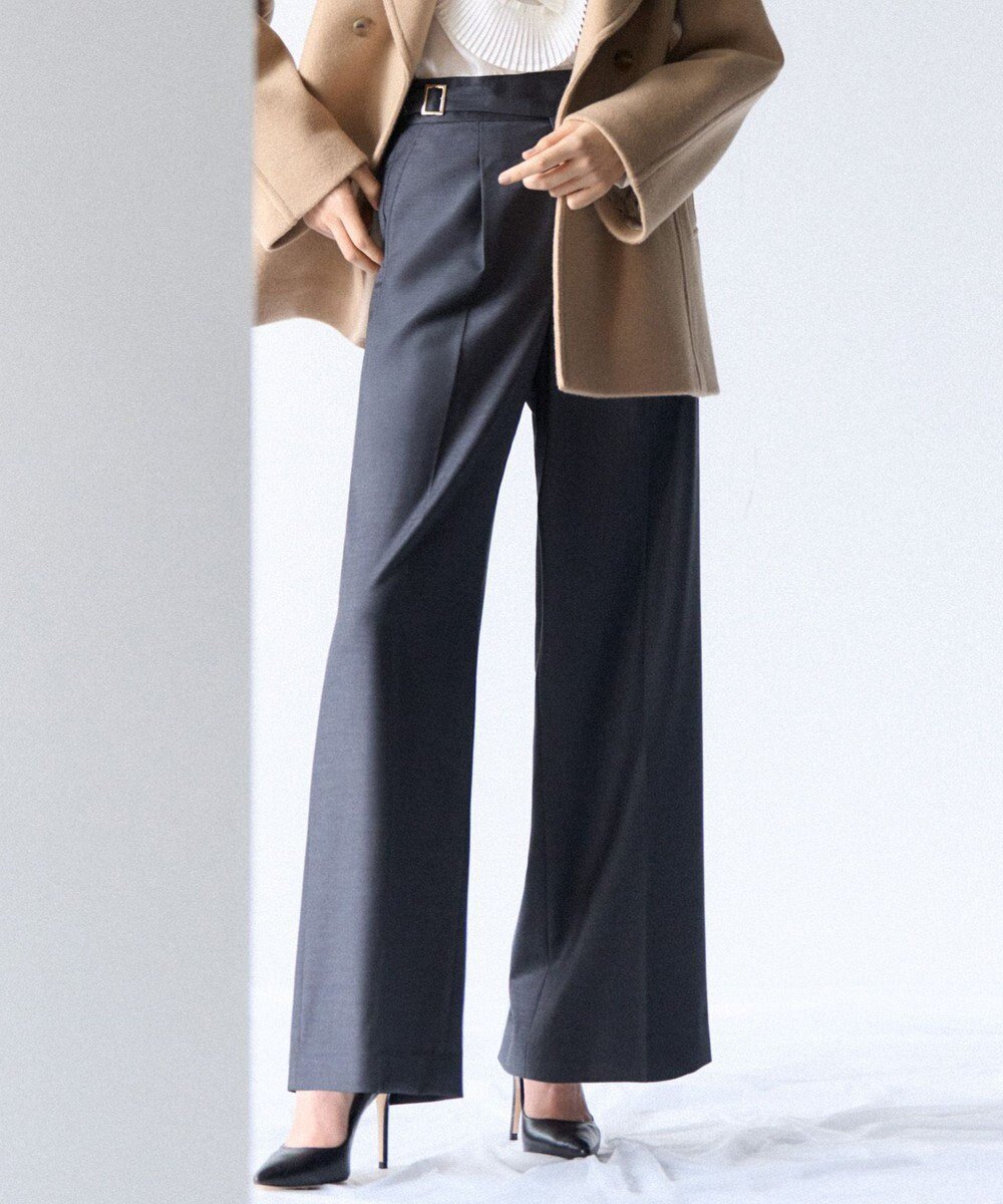 【23区/NIJYUSANKU】の【GOLD LABEL/見上愛さん着用】ウールシルクギャバジン グルカパンツ インテリア・キッズ・メンズ・レディースファッション・服の通販 founy(ファニー) 　ファッション　Fashion　レディースファッション　Fashion for Women　パンツ　Pants & Trousers　コレクション　Collection, Seasonal Line　シルク　Silk, 100% Silk　シンプル　Simple, Minimal　ストレッチ　Stretch, Stretchy Fabric　スマート　Smart, Elegant　センター　Center, Center Line　ワイド　Wide, Wide Fit　A/W・秋冬　Autumn/Winter　冬　Winter / This Winter　新作・新入荷　New Arrivals / New In　2025年　2025　2025-2026秋冬・A/W　Autumn/Winter 2025–26 AW25–26　グレー系|ID: prp329100004661365 ipo3291000000033730898