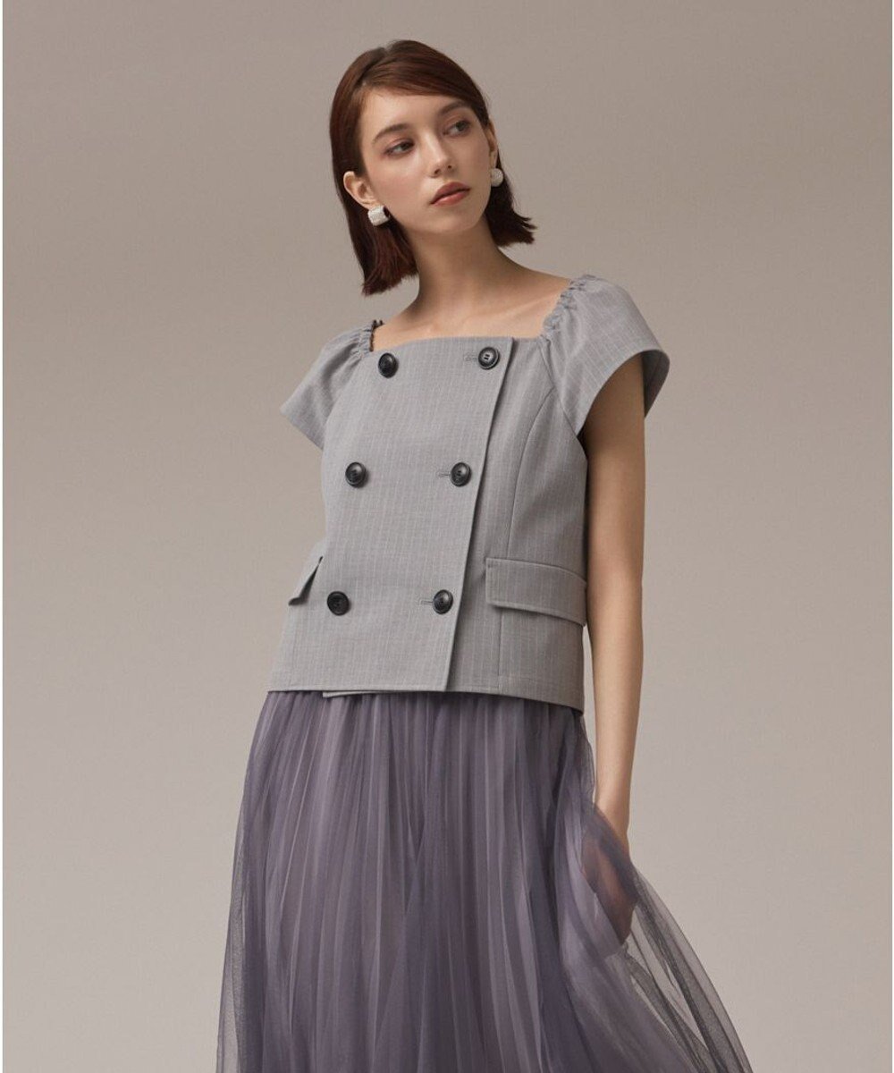 【グレース コンチネンタル/GRACE CONTINENTAL】のコンパクトジャケットトップ インテリア・キッズ・メンズ・レディースファッション・服の通販 founy(ファニー) 　ファッション　Fashion　レディースファッション　Fashion for Women　アウター　Coat / Outerwear Collection　レディースジャケット・軽アウター　Jackets　春　Spring　コンパクト　Compact, Small Size　ジャケット　Jacket, Outerwear　スクエア　Square, Square Shape　スーツ　Suit, Formalwear　セットアップ　Set-Up, Coordinated Outfit　ダブル　Double, Double-Breasted　マニッシュ　Mannish, Boyish　S/S・春夏　SS, Spring/Summer, Warm Season　夏　Summer　ストライプ|ID: prp329100004661489 ipo3291000000033731305