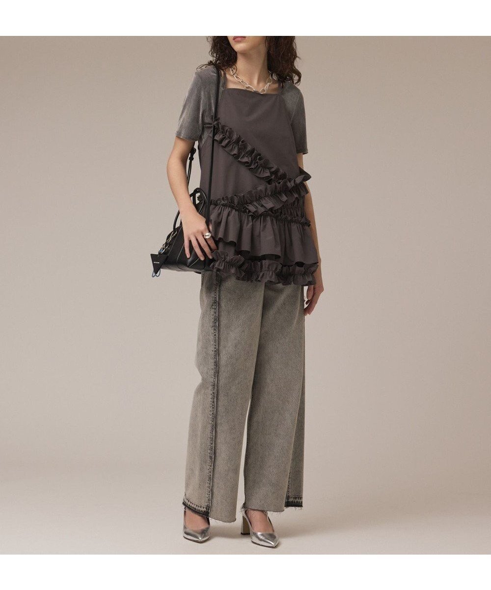【グレース コンチネンタル/GRACE CONTINENTAL】のフリルキャミソール インテリア・キッズ・メンズ・レディースファッション・服の通販 founy(ファニー) ファッション Fashion レディースファッション Fashion for Women トップス・カットソー Cut & Sew Tops キャミソール&ノースリーブ Camisoles & Sleeveless Tops イレギュラー Irregular Design キャミソール Camisole, Spaghetti Strap Top ギャザー Gathered, Ruffled バランス Balance, Style Balance フリル Frill, Ruffle ラップ Wrap, Wrap Design 夏 Summer 春 Spring S/S・春夏 SS, Spring/Summer, Warm Season グレー|ID: prp329100004661501 ipo3291000000033731351