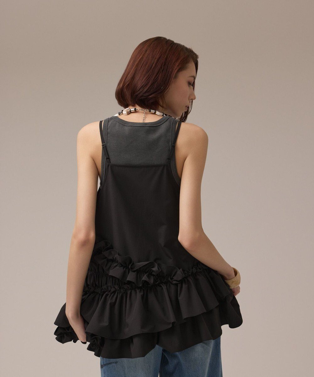 【グレース コンチネンタル/GRACE CONTINENTAL】のフリルキャミソール インテリア・キッズ・メンズ・レディースファッション・服の通販 founy(ファニー) ファッション Fashion レディースファッション Fashion for Women トップス・カットソー Cut & Sew Tops キャミソール&ノースリーブ Camisoles & Sleeveless Tops イレギュラー Irregular Design キャミソール Camisole, Spaghetti Strap Top ギャザー Gathered, Ruffled バランス Balance, Style Balance フリル Frill, Ruffle ラップ Wrap, Wrap Design 夏 Summer 春 Spring S/S・春夏 SS, Spring/Summer, Warm Season ブラック|ID: prp329100004661501 ipo3291000000033731354