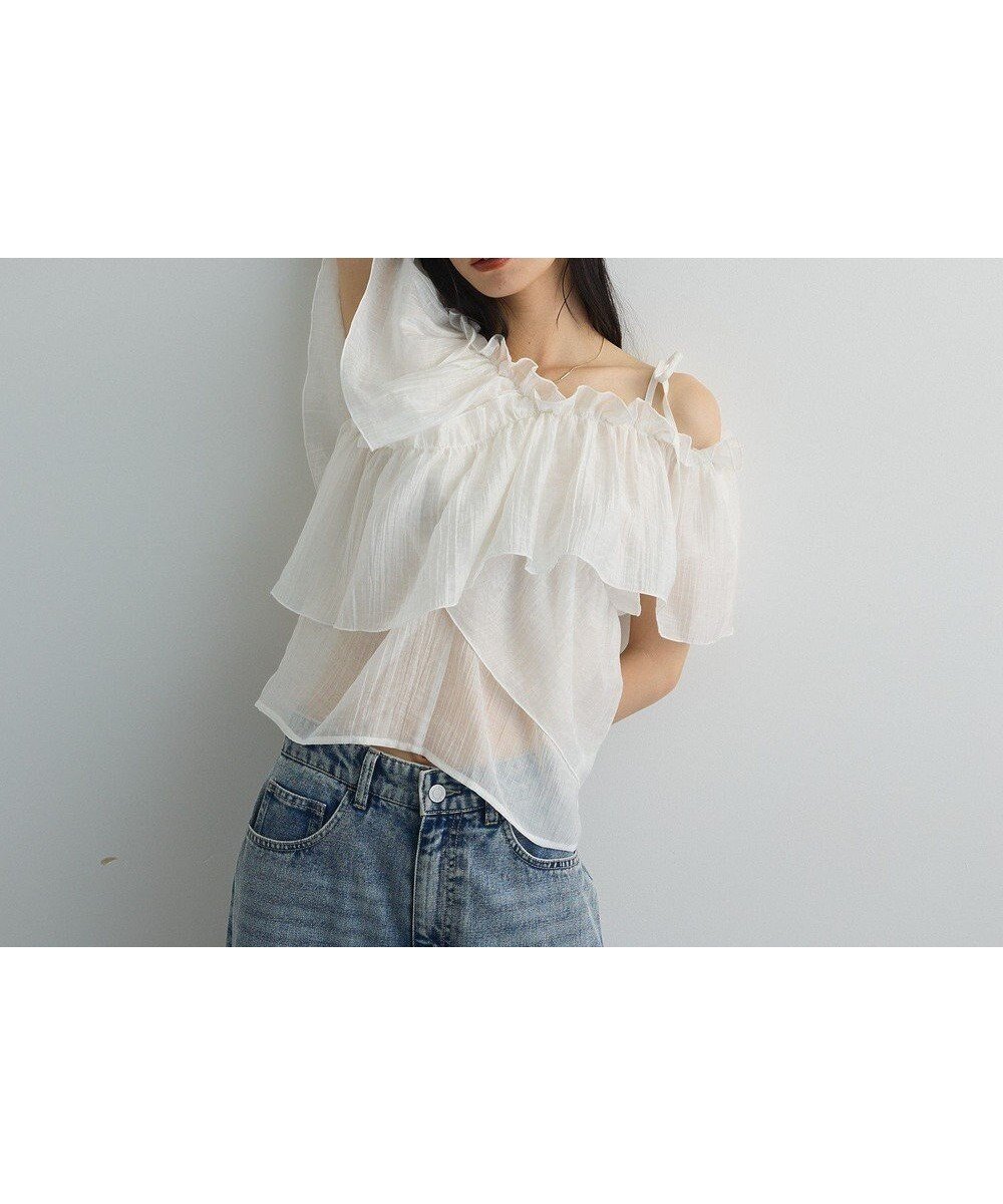 【グリーンパークス/Green Parks】のマルチWAYオフショルフリルブラウス 人気、トレンドファッション・服の通販 founy(ファニー) 　ファッション　Fashion　レディースファッション　Fashion for Women　トップス・カットソー　Cut & Sew Tops　シャツ・ブラウス・オフィスカジュアル　Elegant Blouses & Button-Ups　シアー　Sheer, See-Through　フリル　Frill, Ruffle　ポケット　Pocket, Pocket Detail　エレガント 上品　Elegant　夏　Summer　春　Spring　S/S・春夏　SS, Spring/Summer, Warm Season　 other-1|ID: prp329100004661680 ipo3291000000033731906