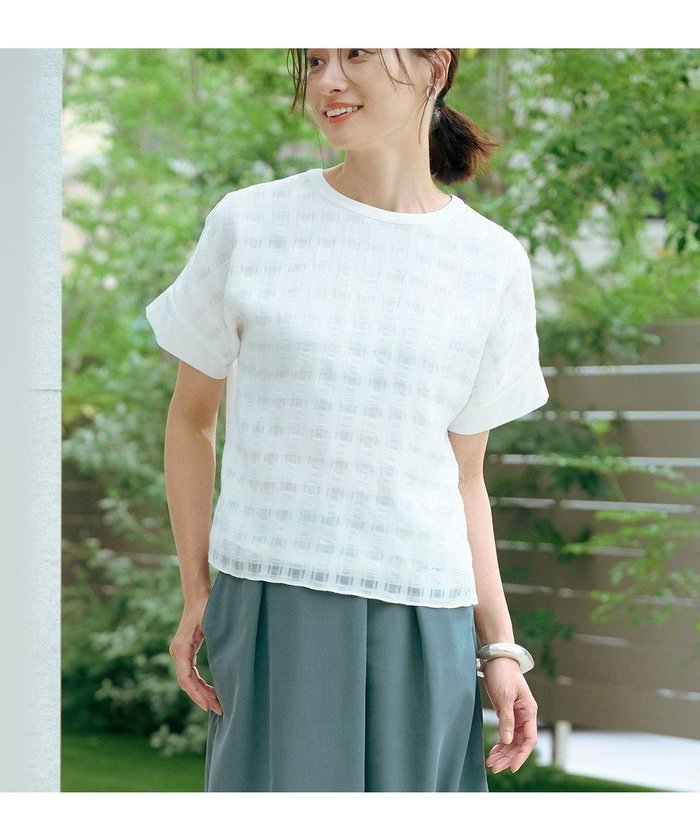 【ジェイ プレス/J.PRESS】の【洗える】チェックコンビジャージー カットソー インテリア・キッズ・メンズ・レディースファッション・服の通販 founy(ファニー) https://founy.com/ ファッション Fashion レディースファッション Fashion for Women トップス・カットソー Cut & Sew Tops シャツ・ブラウス・オフィスカジュアル Elegant Blouses & Button-Ups ロングTシャツ・Tシャツ Longline T-Shirts & Tees カットソー・ベーシックTシャツ Cut-and-Sewn Tops / Stretch Tees & Basics 春 Spring 洗える Machine Washable カットソー Cut and Sewn Top シアー Sheer, See-Through チェック Check, Plaid, Tartan デニム Denim, Jeans Material バランス Balance, Style Balance ボトム Bottoms, Lower Wear モチーフ Motif, Design Theme 無地 Plain, Solid Color リネン Linen, Linen Fabric S/S・春夏 SS, Spring/Summer, Warm Season 夏 Summer |ID: prp329100004662200 ipo3291000000035525296