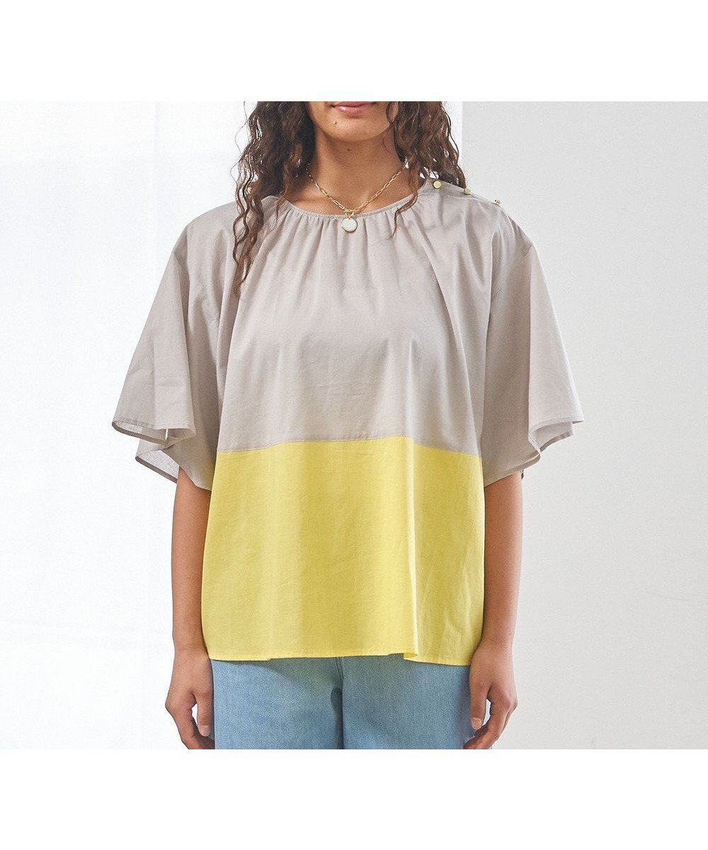 【ジェイプレスヨークストリート/J.PRESS YORK STREET】の【WOMEN】バイカラーギャザー ブラウス 人気、トレンドファッション・服の通販 founy(ファニー) 　ファッション　Fashion　レディースファッション　Fashion for Women　トップス・カットソー　Cut & Sew Tops　シャツ・ブラウス・オフィスカジュアル　Elegant Blouses & Button-Ups　春　Spring　ギャザー　Gathered, Ruffled　シンプル　Simple, Minimal　バランス　Balance, Style Balance　フリル　Frill, Ruffle　ボトム　Bottoms, Lower Wear　マニッシュ　Mannish, Boyish　S/S・春夏　SS, Spring/Summer, Warm Season　夏　Summer　エレガント 上品　Elegant　 other-1|ID: prp329100004662227 ipo3291000000033734032