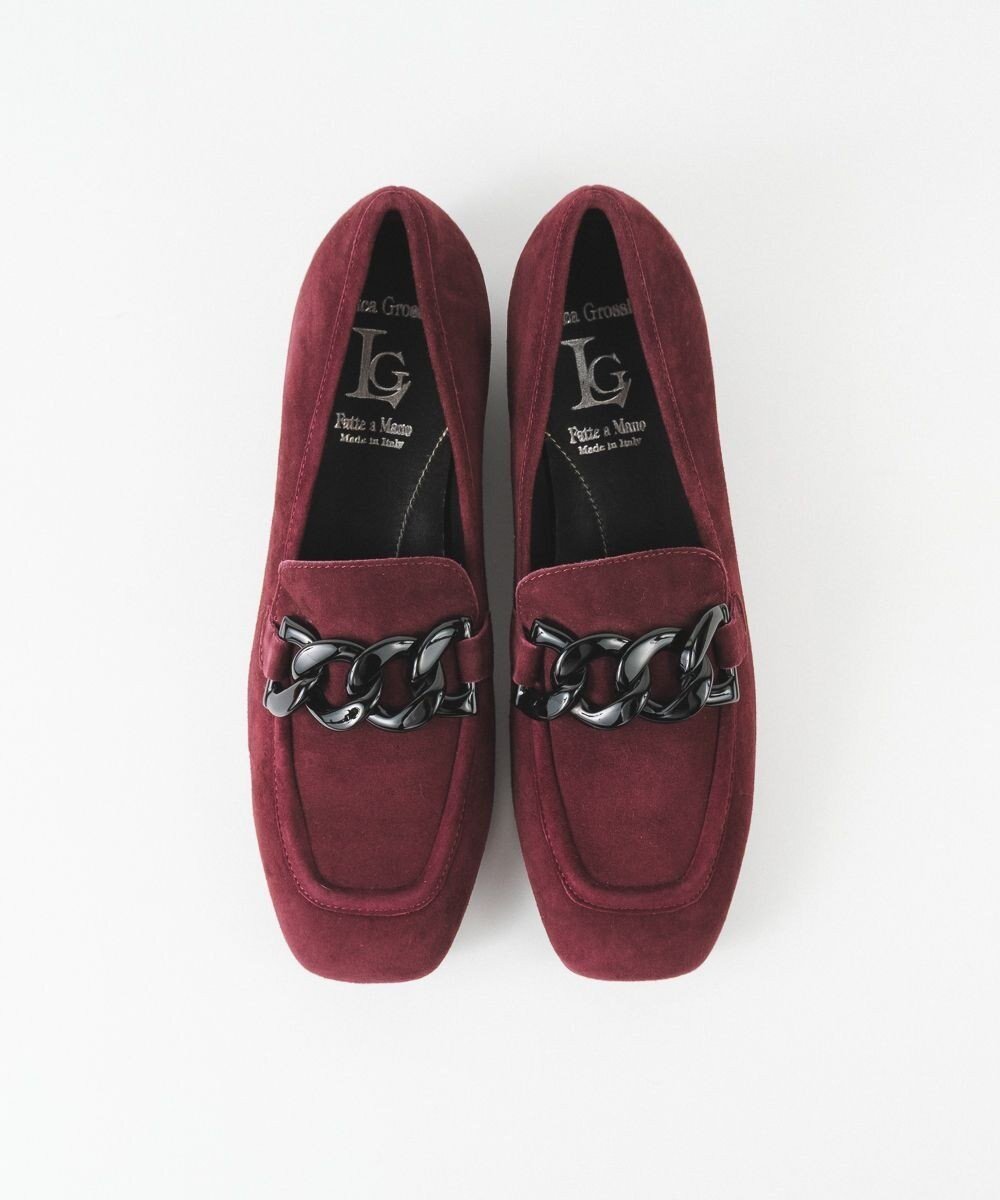 【ボントレ/BONTRE】の【LucaGrossi/ルカグロッシ】スクエアトゥチェーンローファー/H092M-WA インテリア・キッズ・メンズ・レディースファッション・服の通販 founy(ファニー) 　ファッション　Fashion　レディースファッション　Fashion for Women　イタリア　Italy　クラシック　Classic, Timeless Style　シューズ　Shoes, Footwear　チェーン　Chain, Chain Strap　トレンド　Trend, Trending Now　フィット　Fit, Slim Fit　フォルム　Silhouette, Form　ミックス　Mix, Mixed Style　A/W・秋冬　Autumn/Winter　S/S・春夏　SS, Spring/Summer, Warm Season　夏　Summer　エレガント 上品　Elegant　ボルドー|ID: prp329100004662275 ipo3291000000033734231